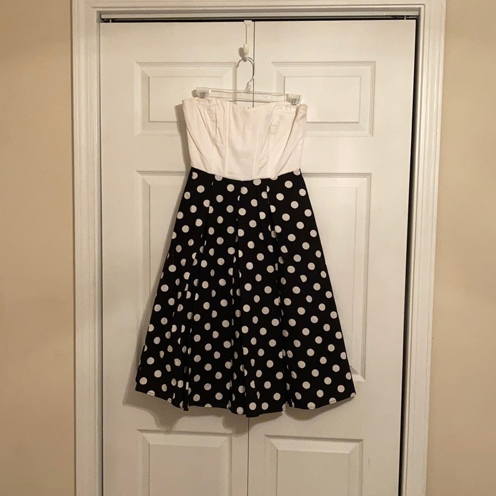 White and Black Polkadot Dress - Picture 2 of 3